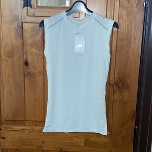 White Nike Sleeveless Performance Tee